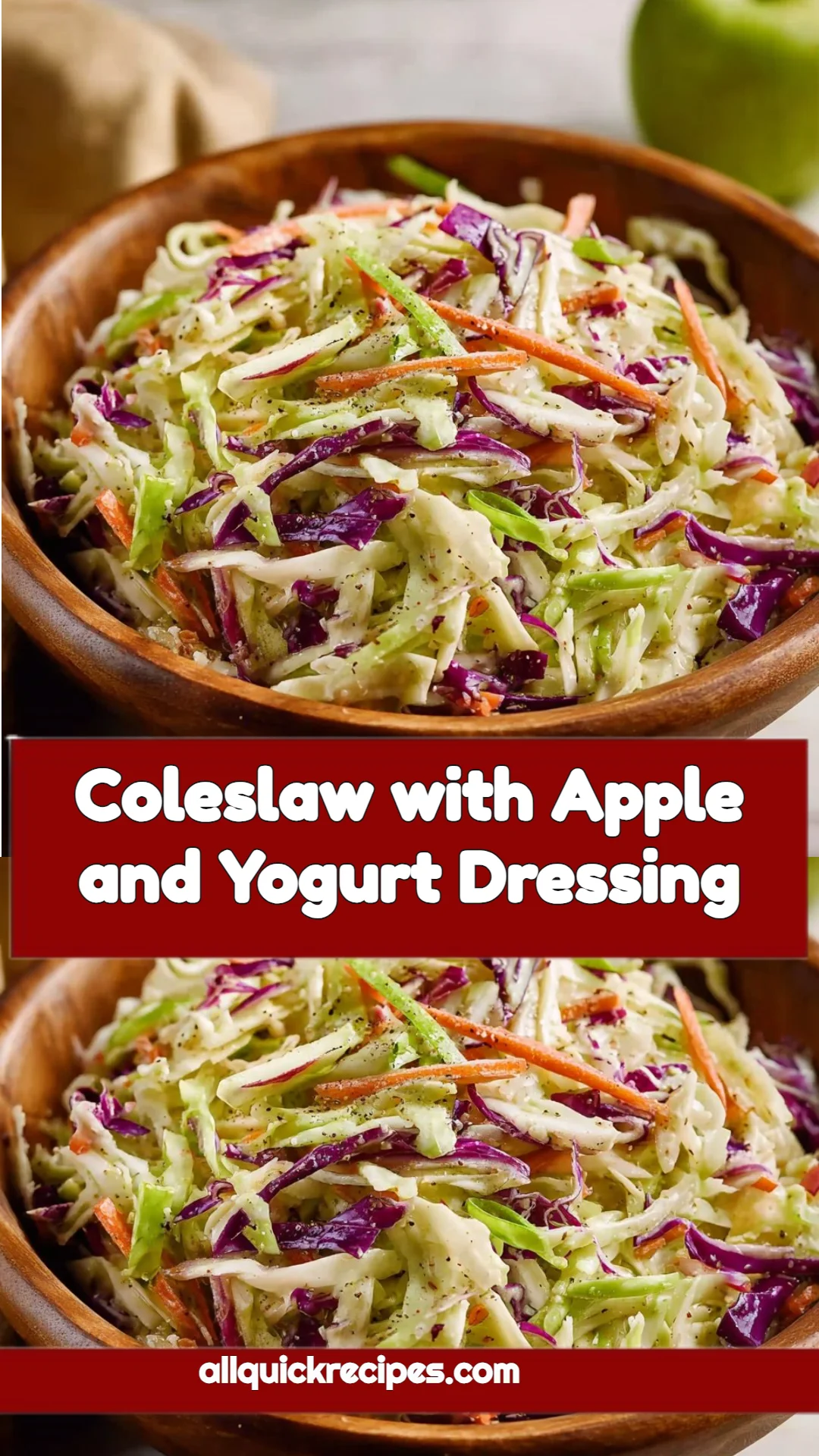 Coleslaw with Apple and Yogurt Dressing