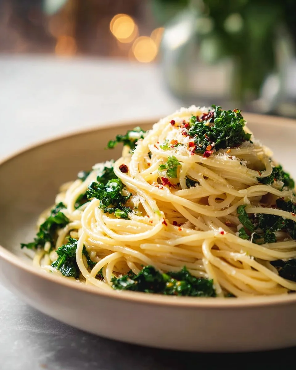 Pasta with Garlic and Oil and Kale