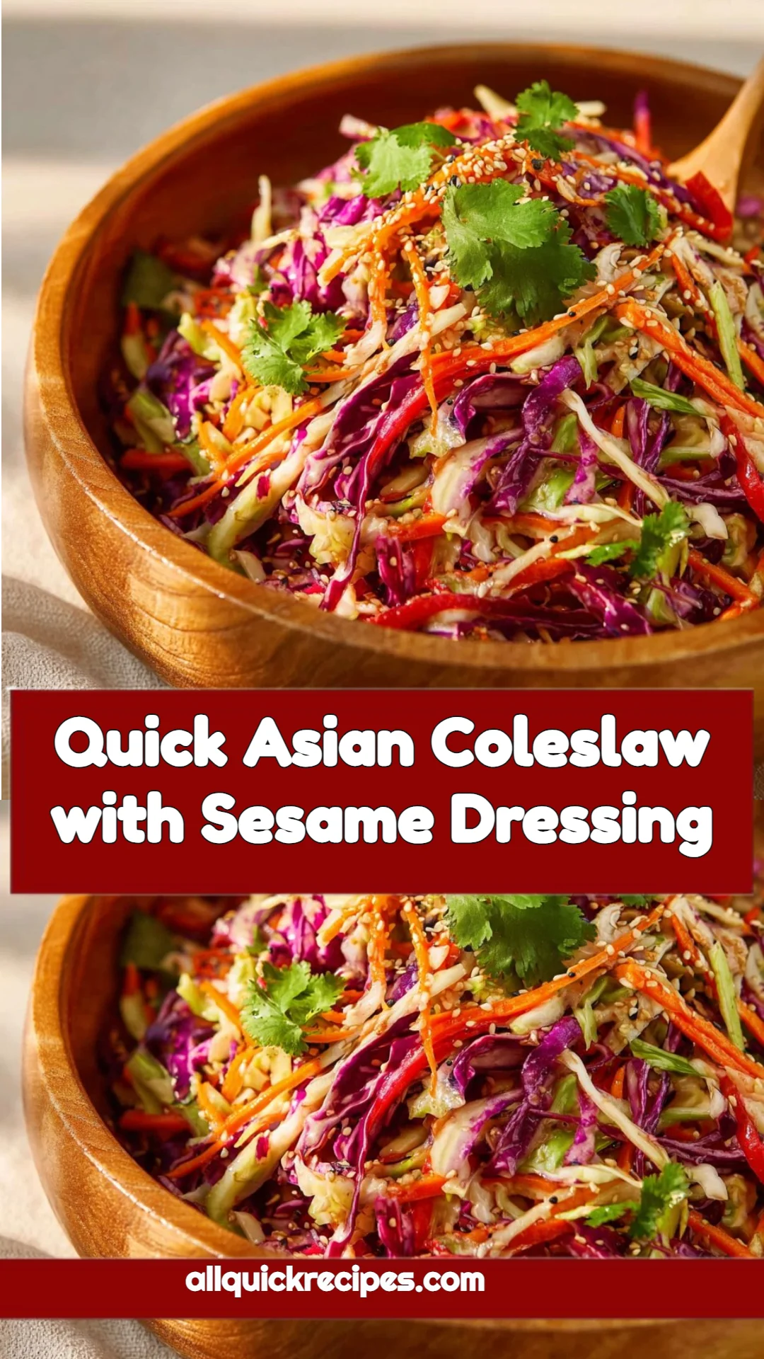 Quick Asian Coleslaw with Sesame Dressing