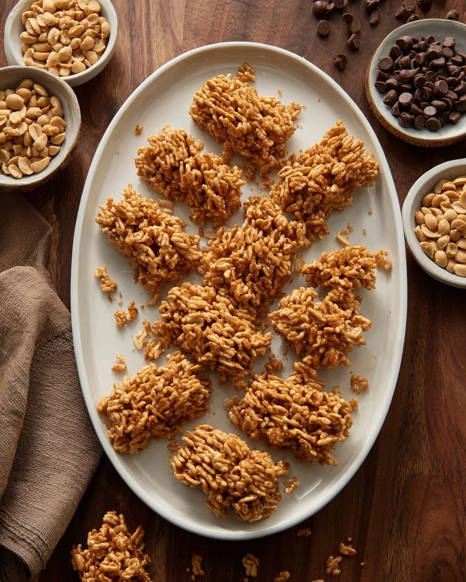 Delicious Butterscotch Haystacks made with crispy noodles and melted butterscotch.