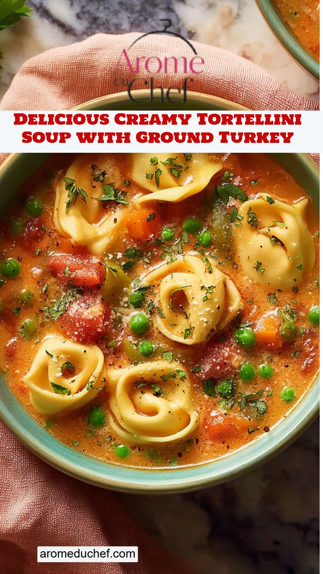 Delicious Creamy Tortellini Soup with Ground Turkey