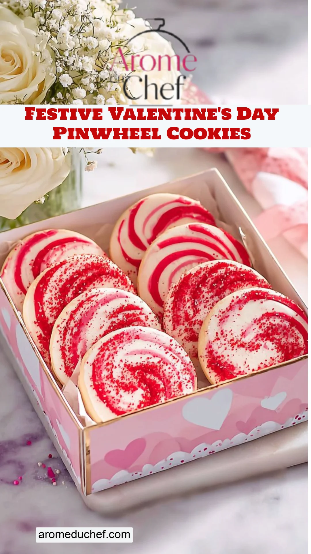 Festive Valentine's Day Pinwheel Cookies