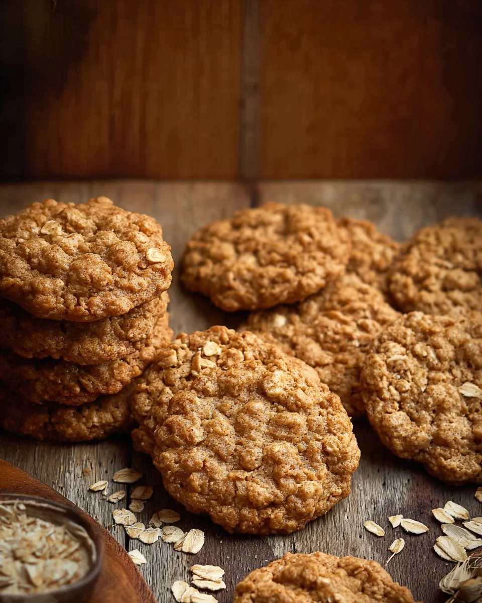 Delicious Pumpkin Spice Oatmeal Cookies on a rustic wooden table