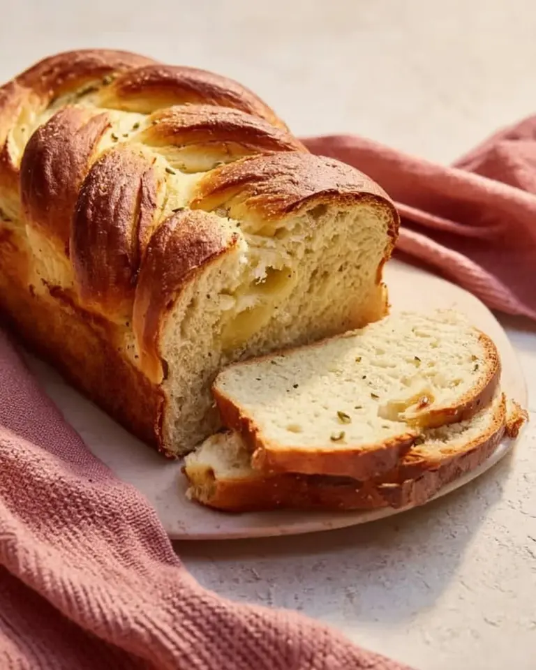 Freshly baked Scandinavian Cardamom Bread loaves with spices and herbs.
