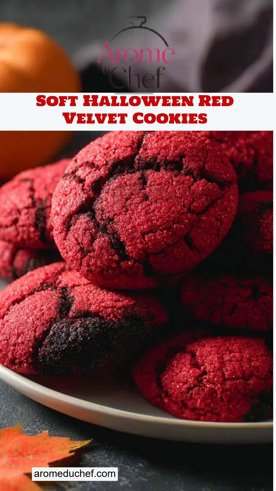 Soft Halloween Red Velvet Cookies