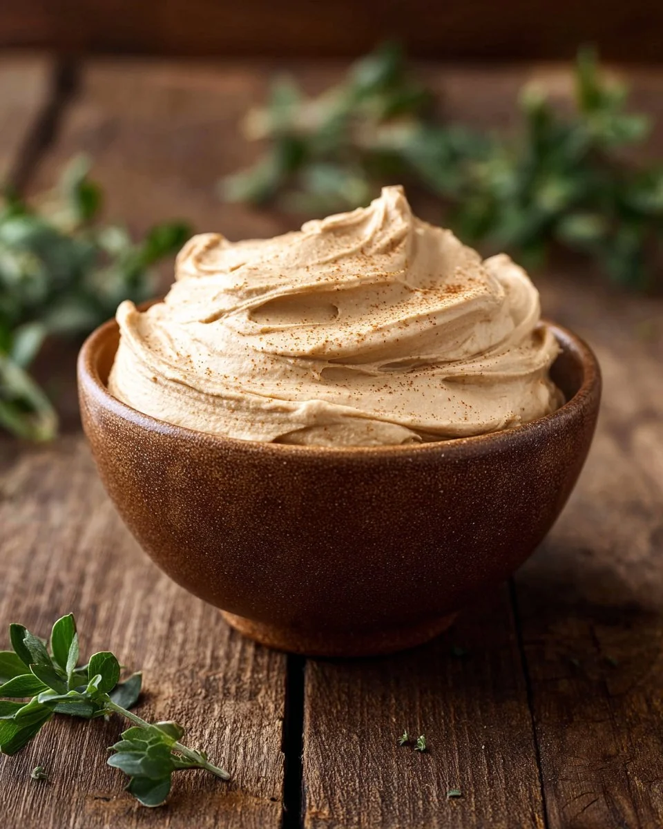 Delicious whipped gingerbread butter spread on warm bread