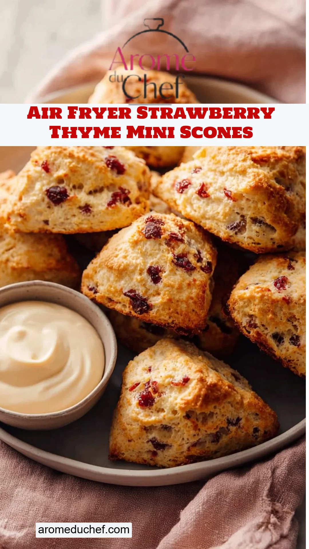 Air Fryer Strawberry Thyme Mini Scones