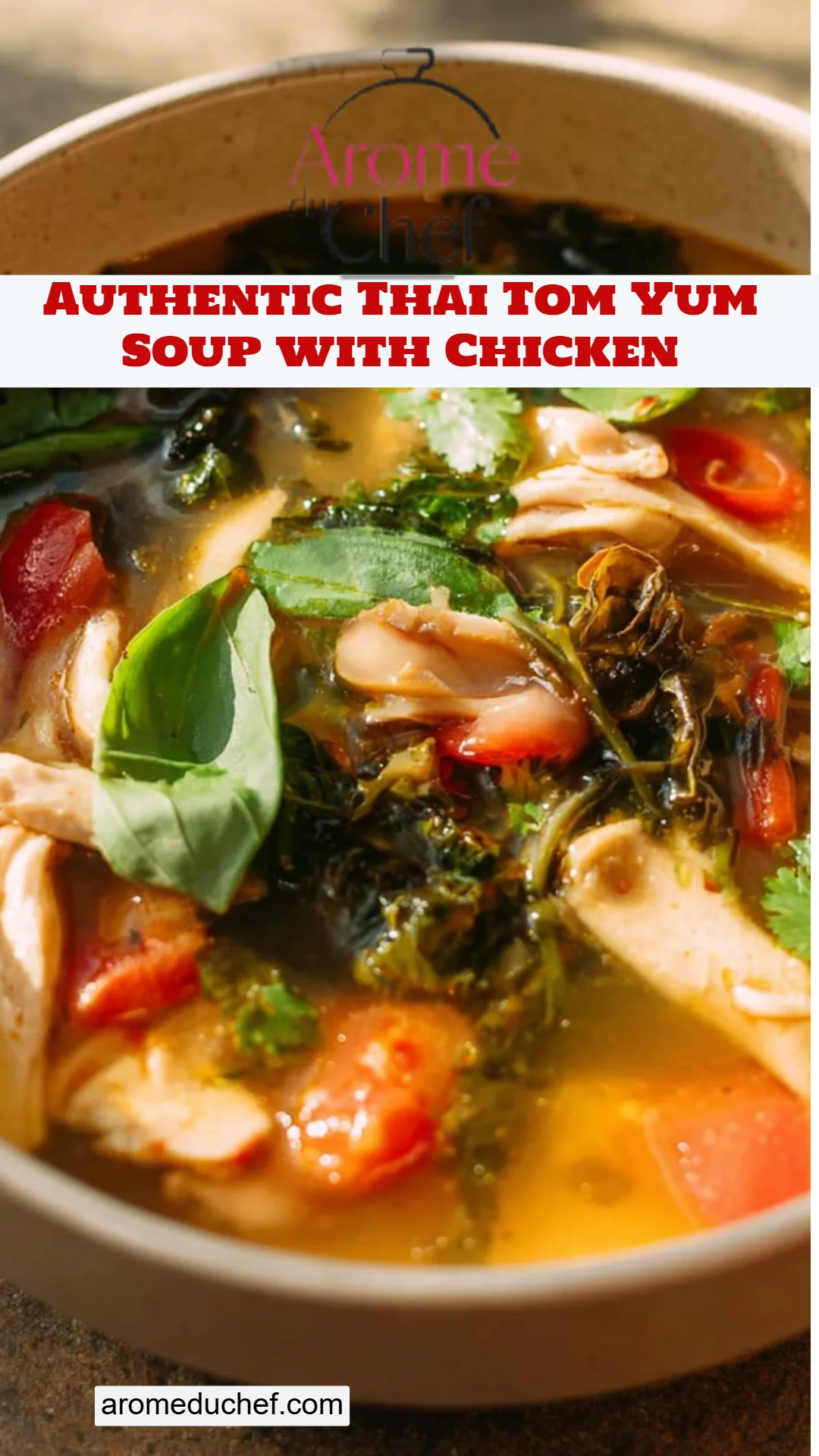 Authentic Thai Tom Yum Soup with Chicken