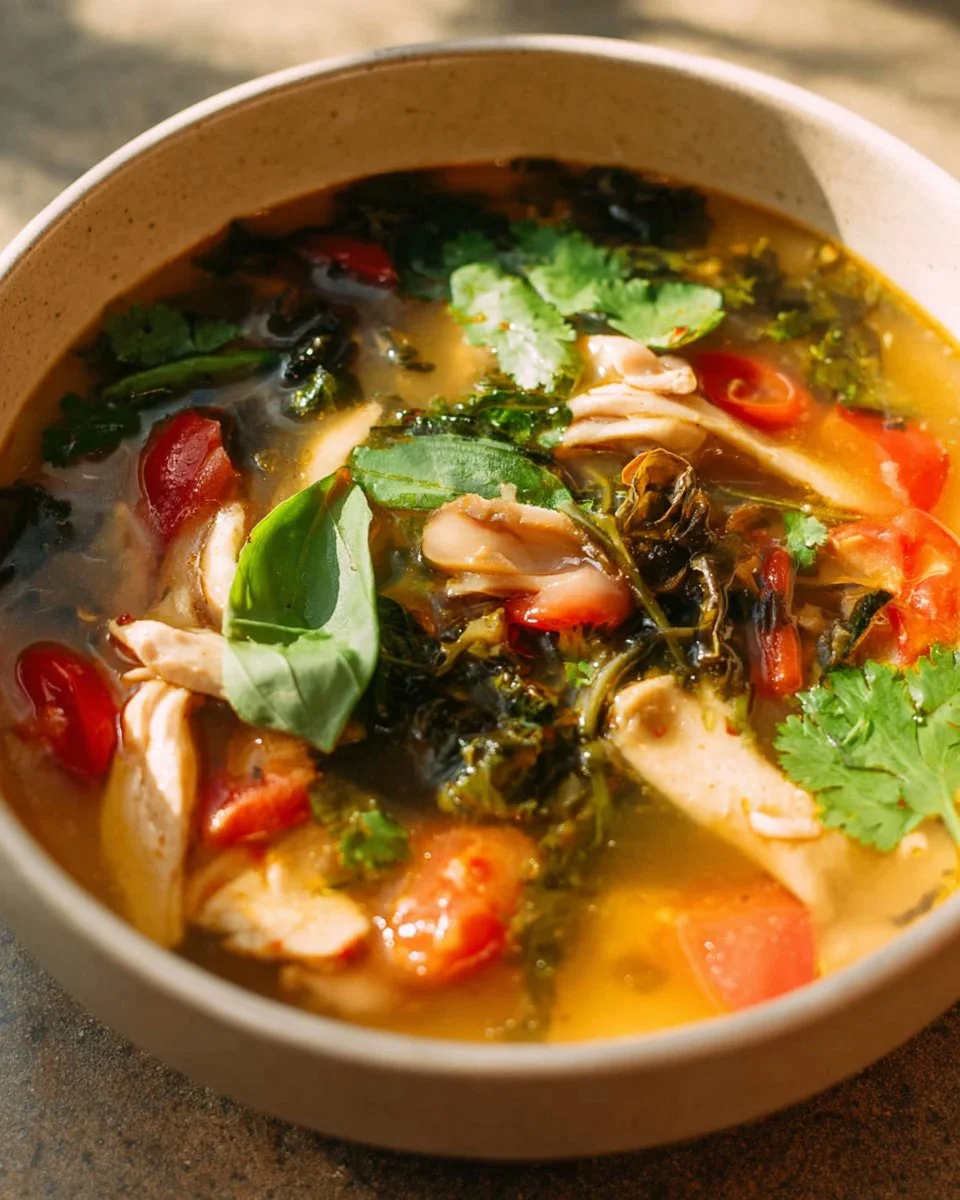 Authentic Thai Tom Yum Soup with Chicken