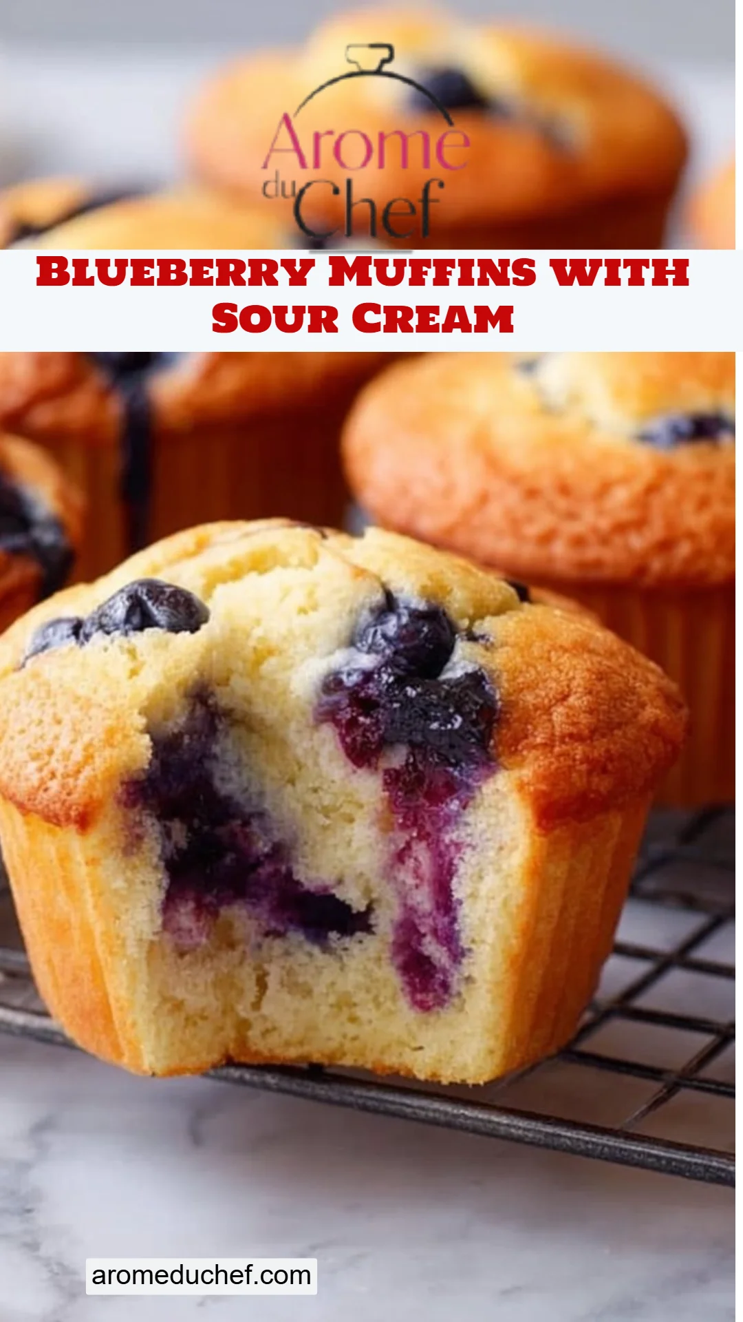 Blueberry Muffins with Sour Cream