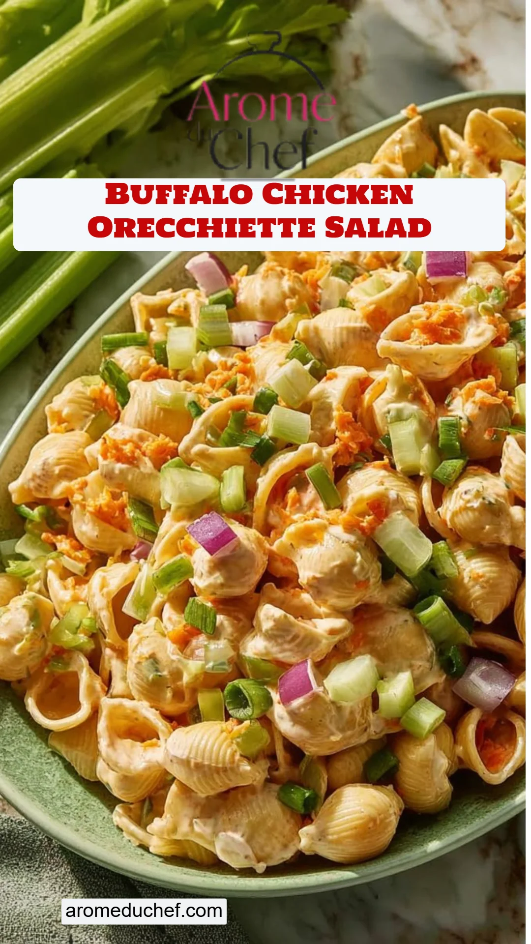 Buffalo Chicken Orecchiette Salad