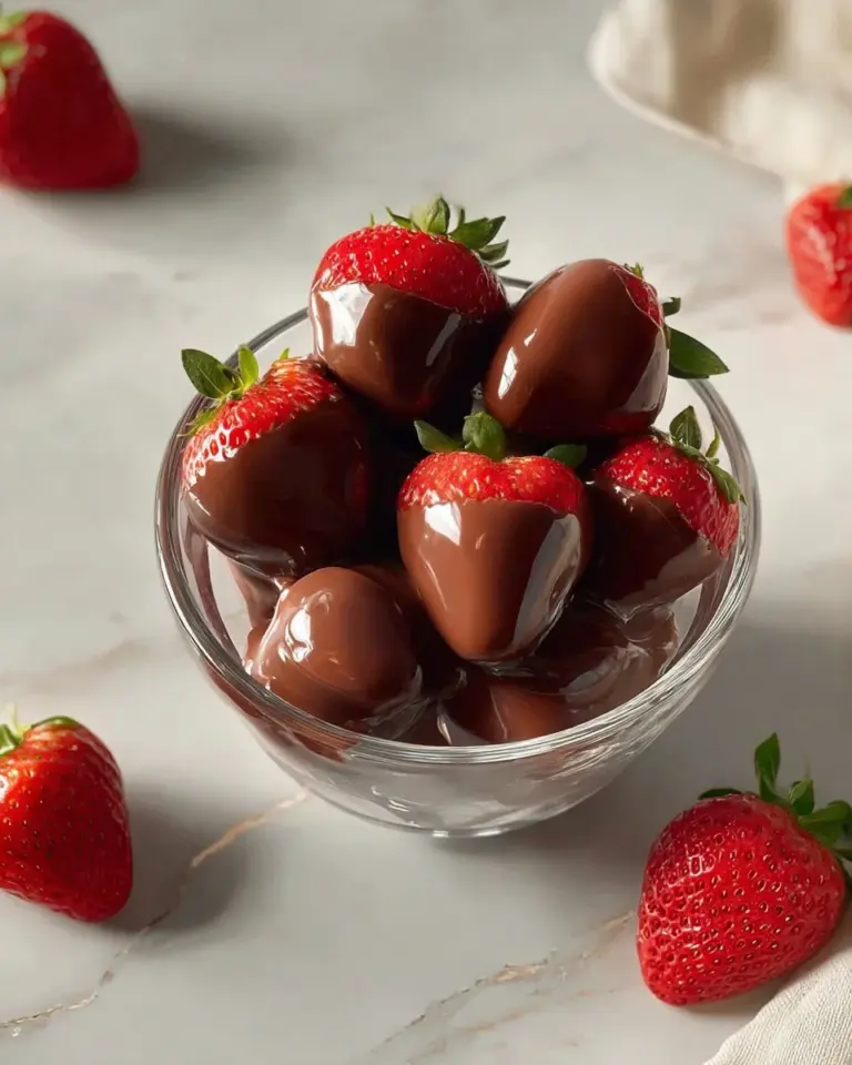 Delicious chocolate covered strawberries arranged in a cup for a sweet treat