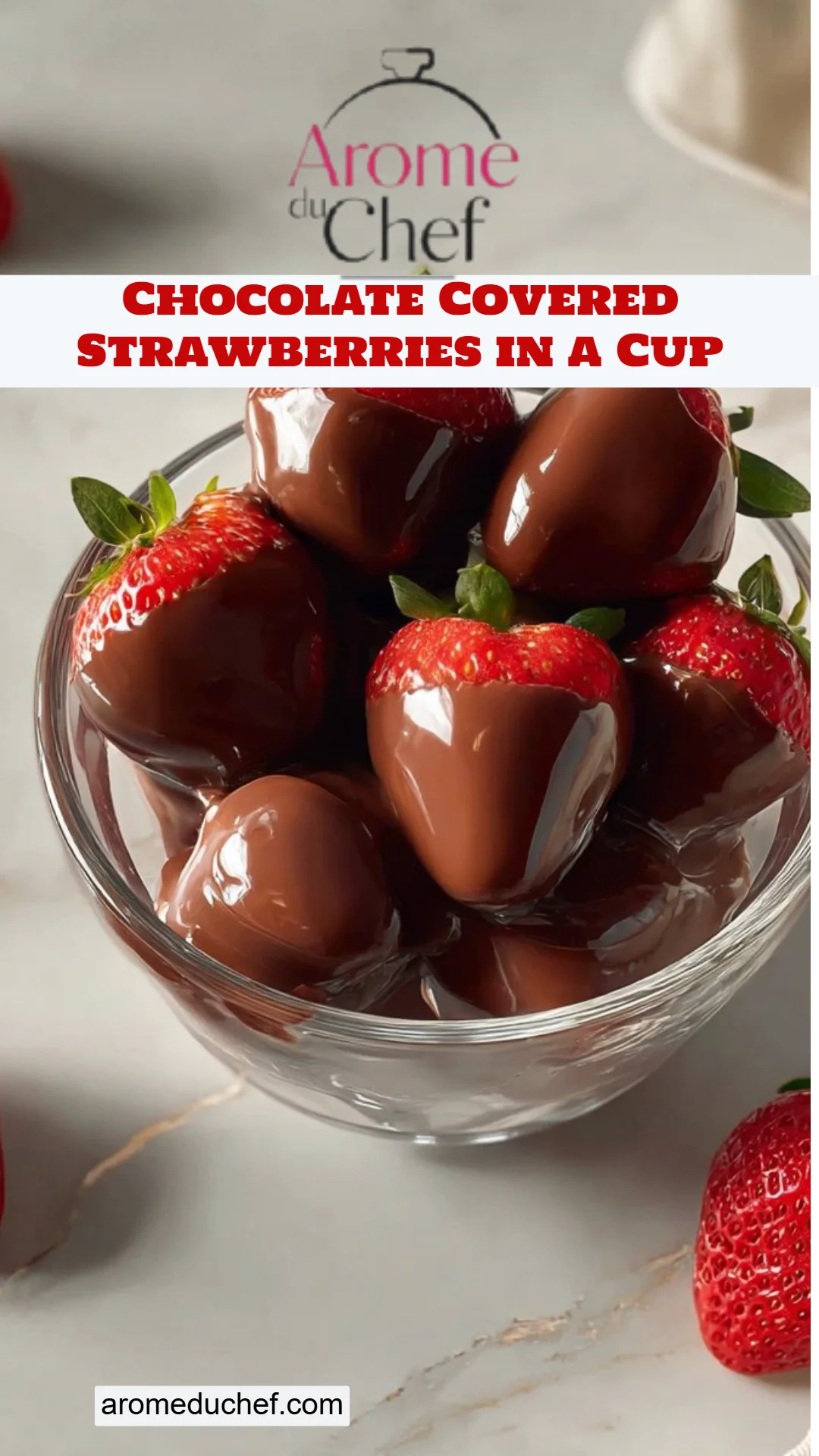 Chocolate Covered Strawberries in a Cup