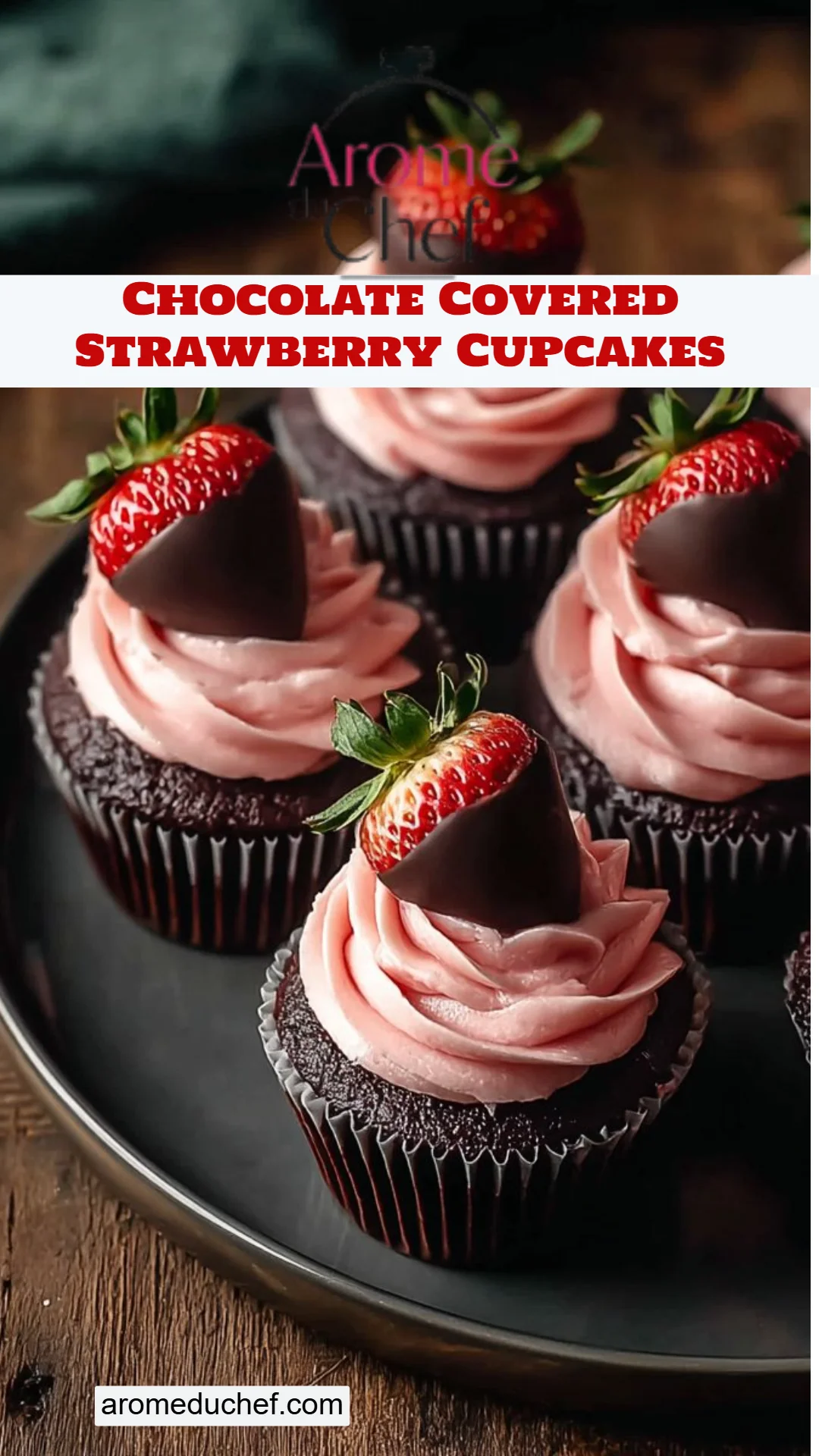 Chocolate Covered Strawberry Cupcakes