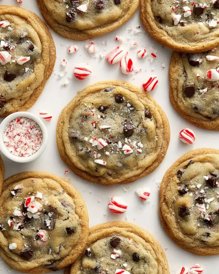 Delicious Chocolate Peppermint Cookies on a plate sprinkled with crushed mint