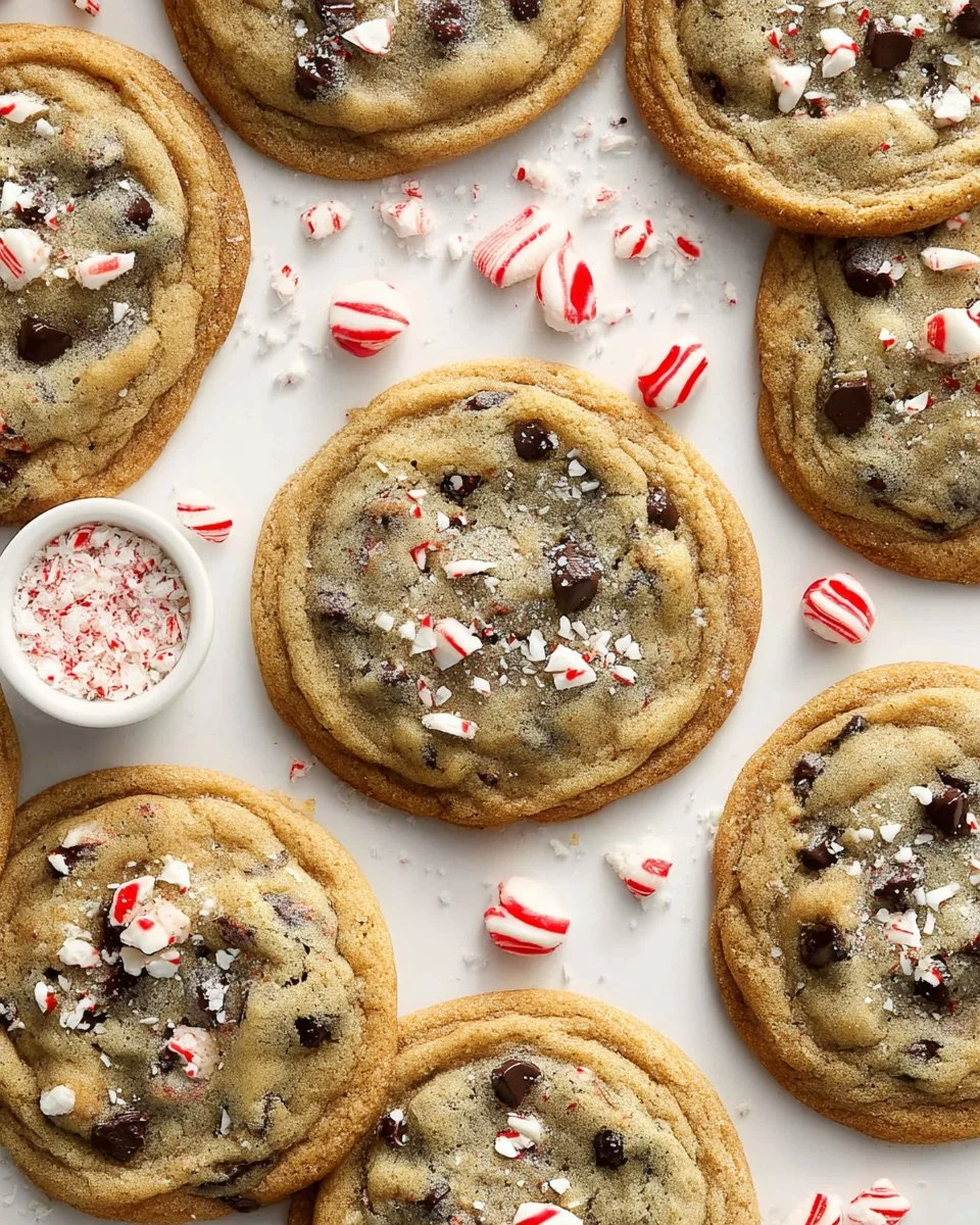Delicious Chocolate Peppermint Cookies on a plate sprinkled with crushed mint