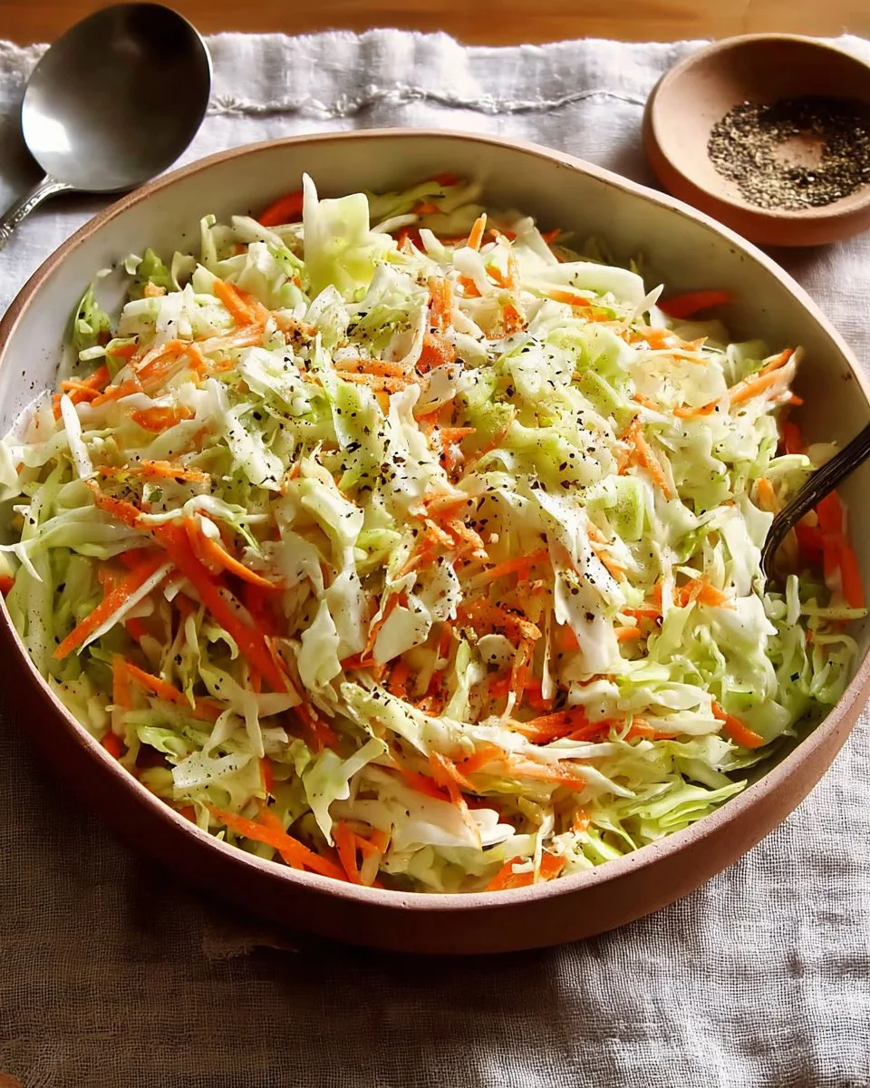 Bowl of homemade Copycat KFC coleslaw dressing with fresh vegetables