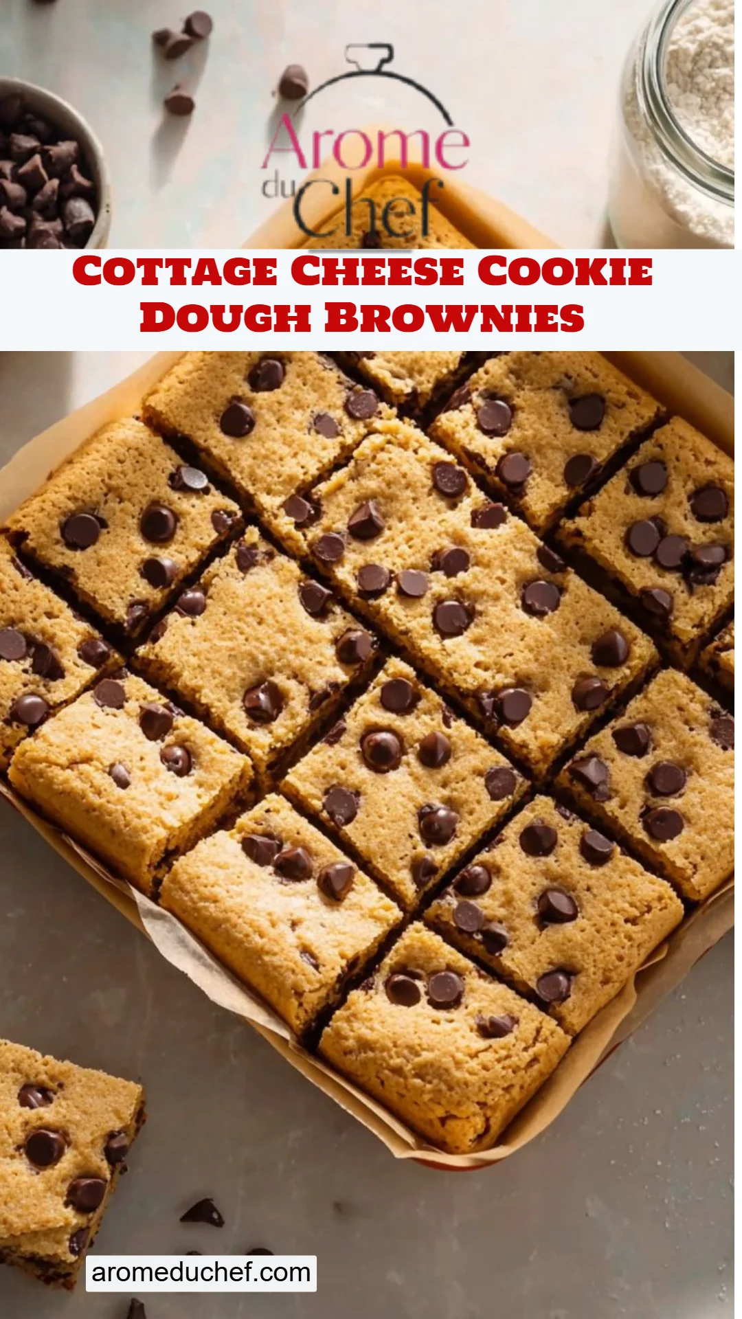 Cottage Cheese Cookie Dough Brownies