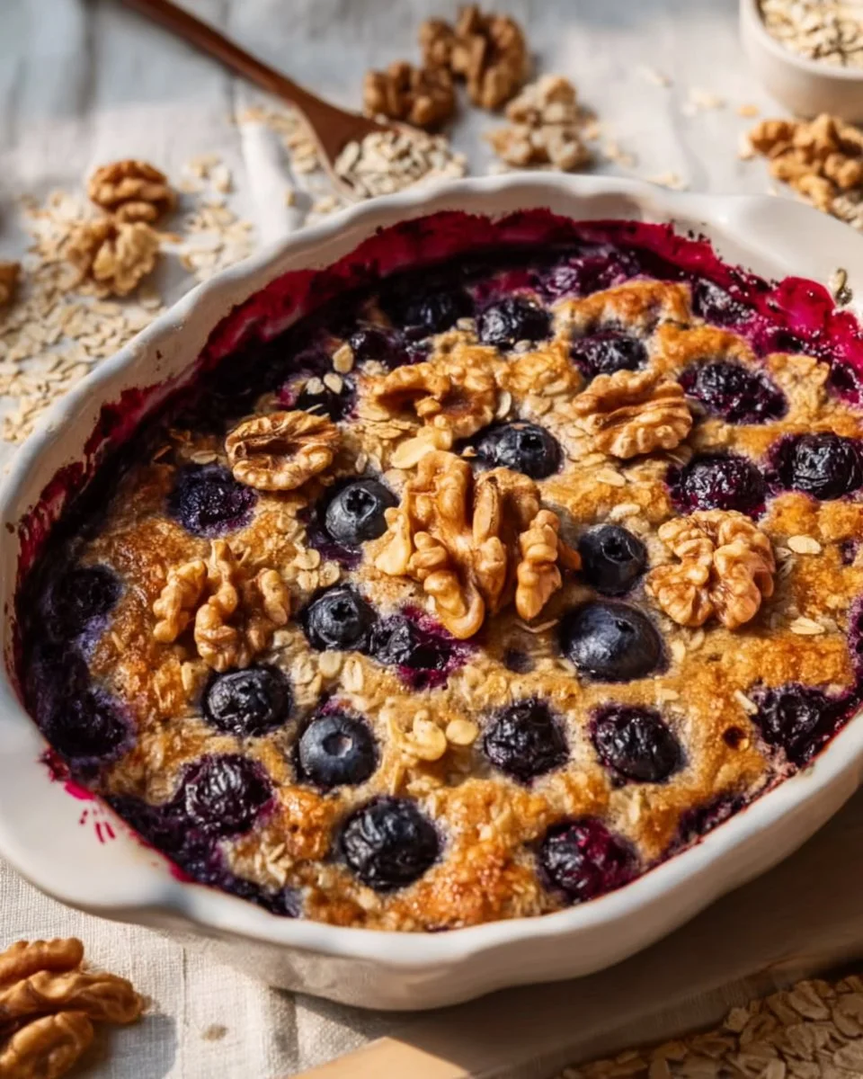 Cozy Berry Baked Oatmeal with Almonds