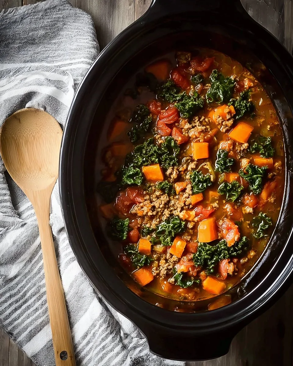 Cozy Crockpot Ground Turkey Lentil Soup