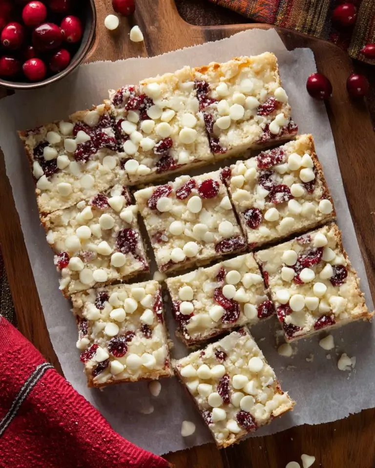 Delicious cranberry white chocolate magic bars served on a plate
