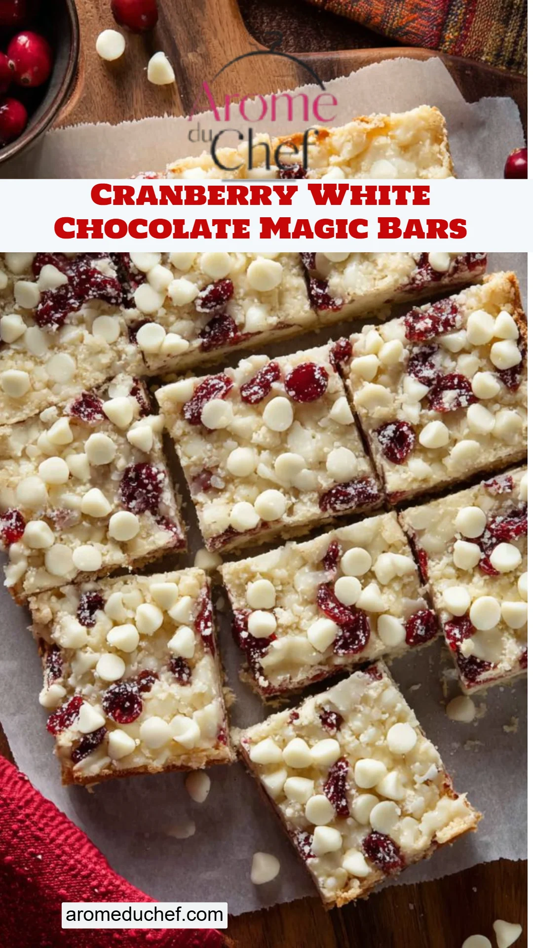 Cranberry White Chocolate Magic Bars