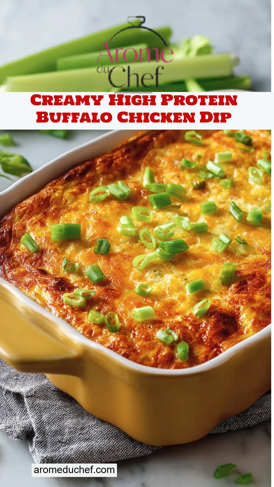 Creamy High Protein Buffalo Chicken Dip