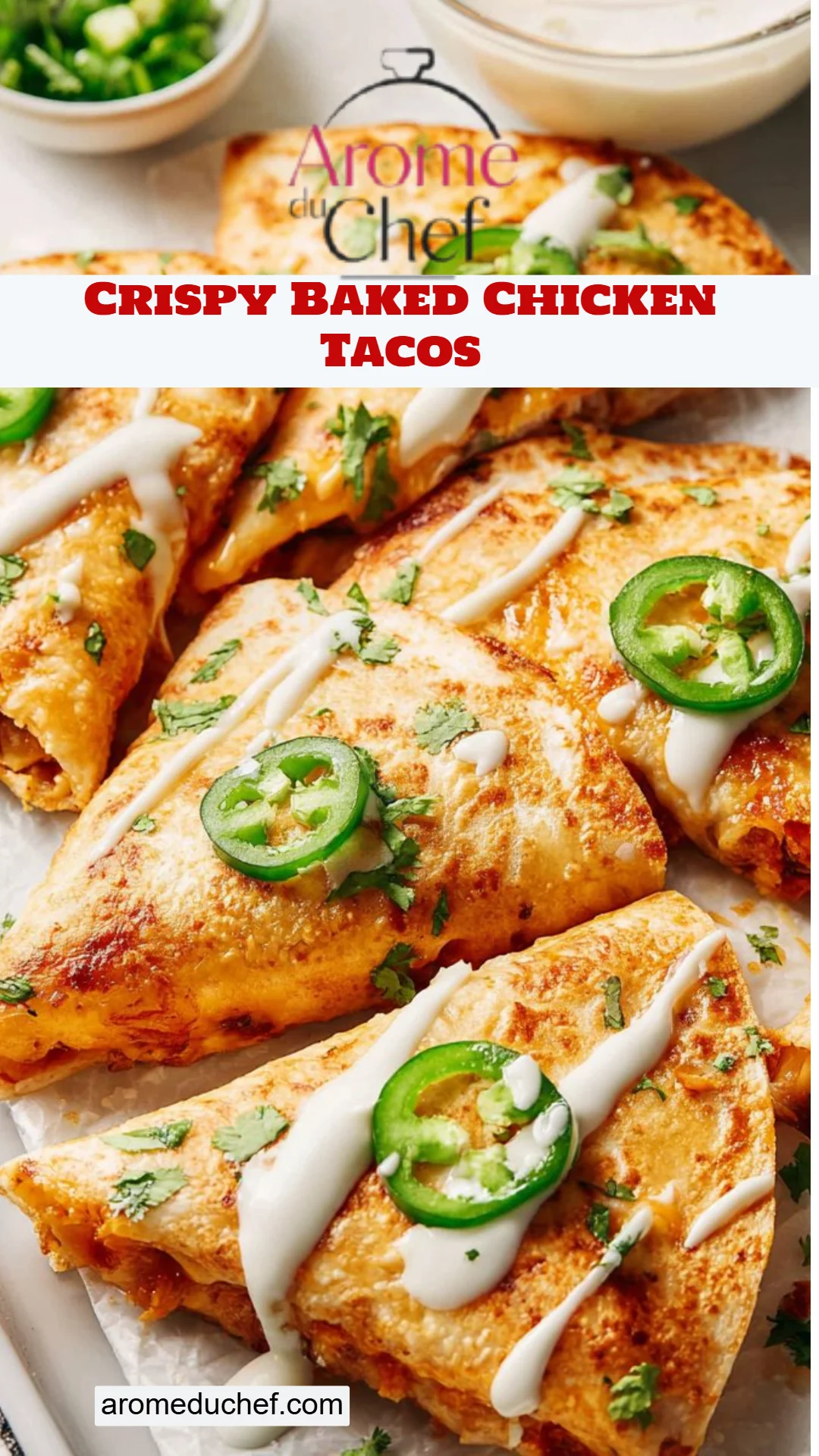 Crispy Baked Chicken Tacos