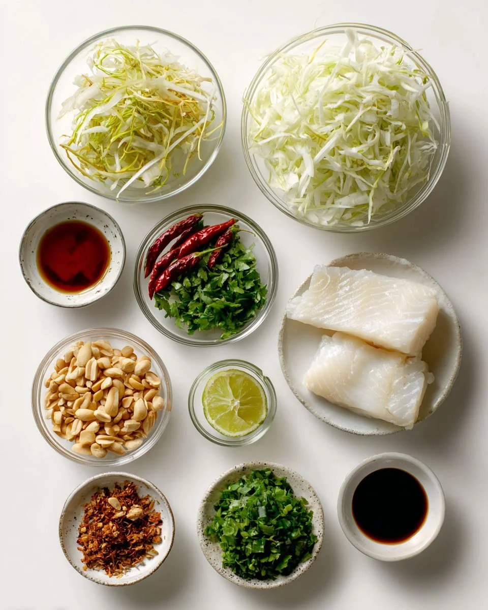 Crispy Fluffy Fish with Green Mango Salad