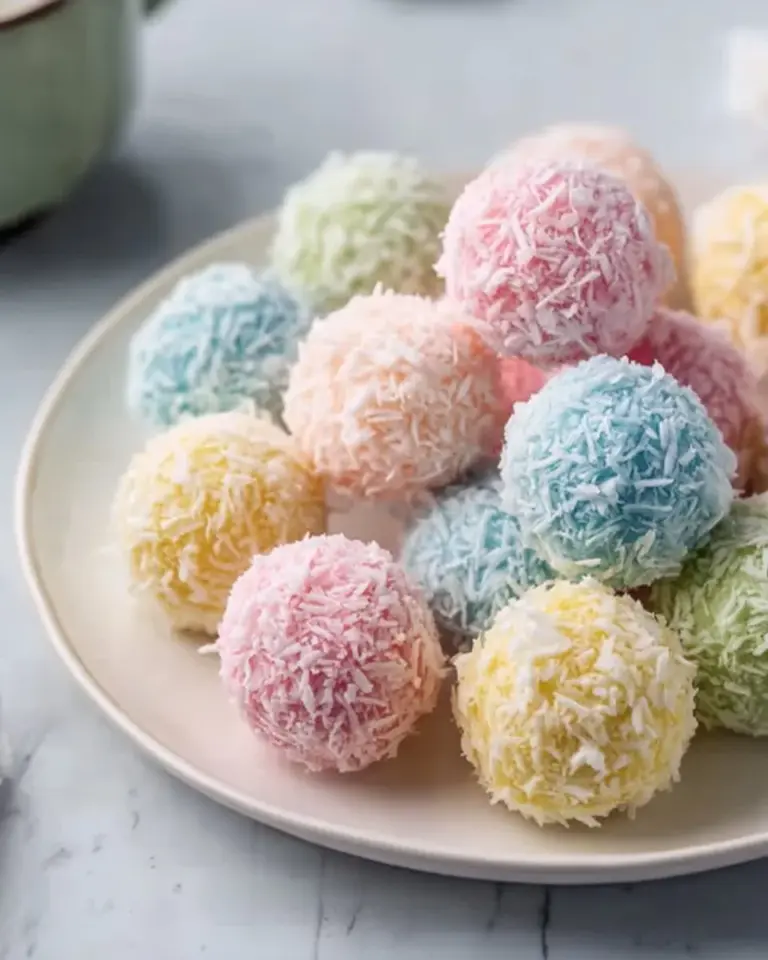 Easter Bunny Coconut Tails dessert decorated for Easter celebration