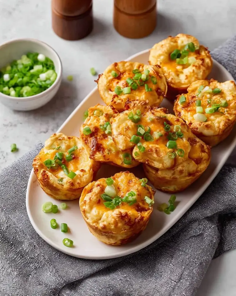 Plate of easy Buffalo Chicken Dip Bites garnished with green onions