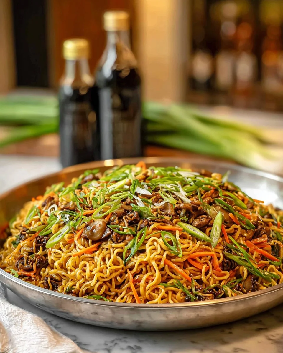 Bowl of easy ground turkey ramen noodles with vegetables