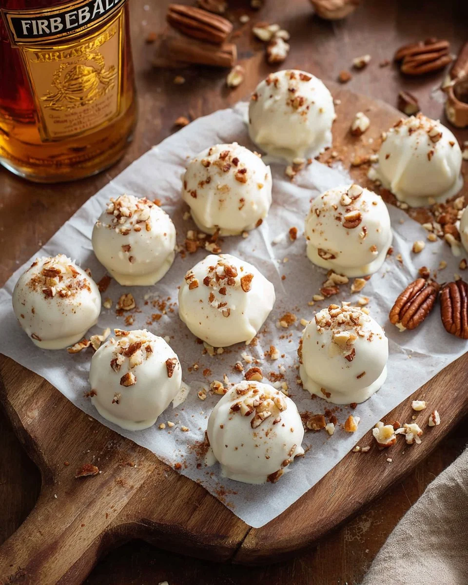 Delicious Fireball Truffles with a spicy cinnamon flavor
