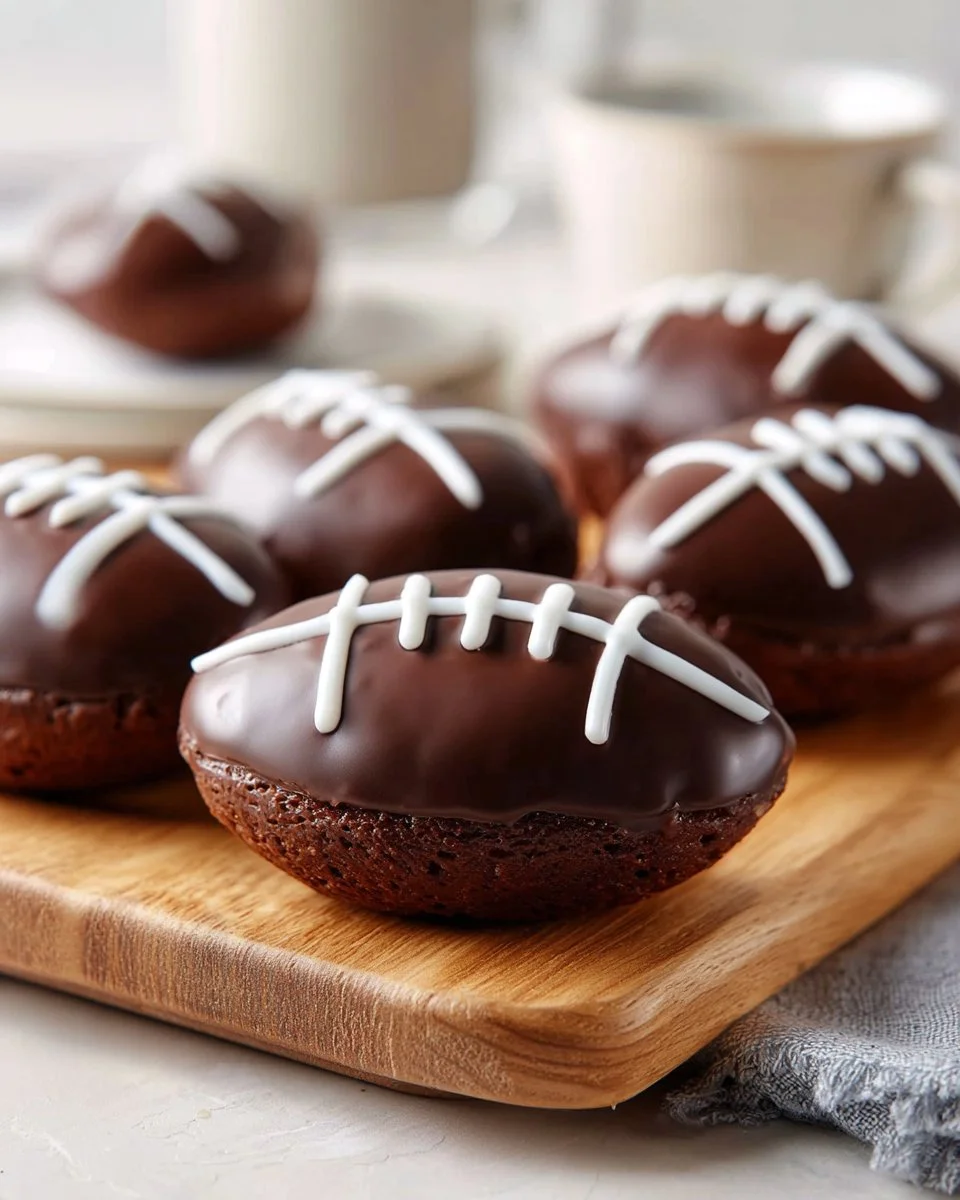 Delicious football brownies decorated for game day