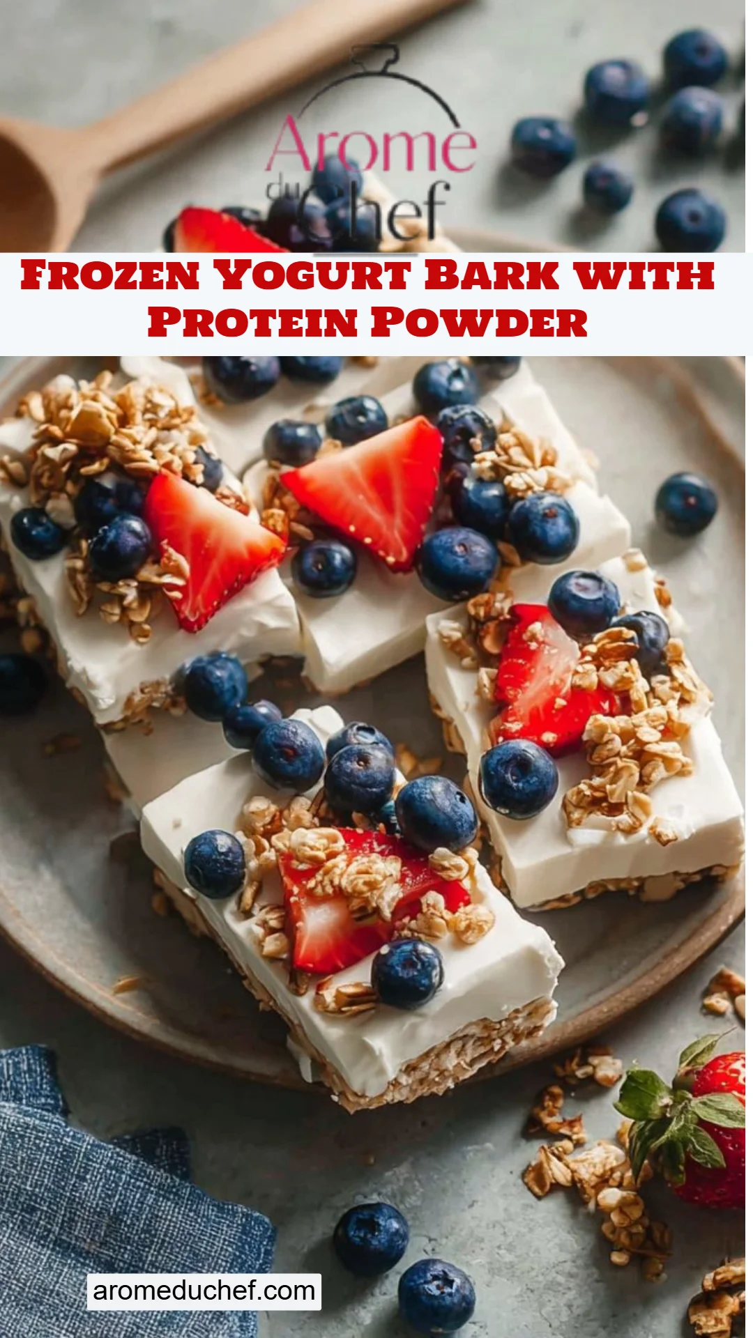 Frozen Yogurt Bark with Protein Powder