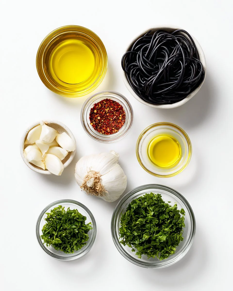 Garlic Black Pasta Aglio e Olio