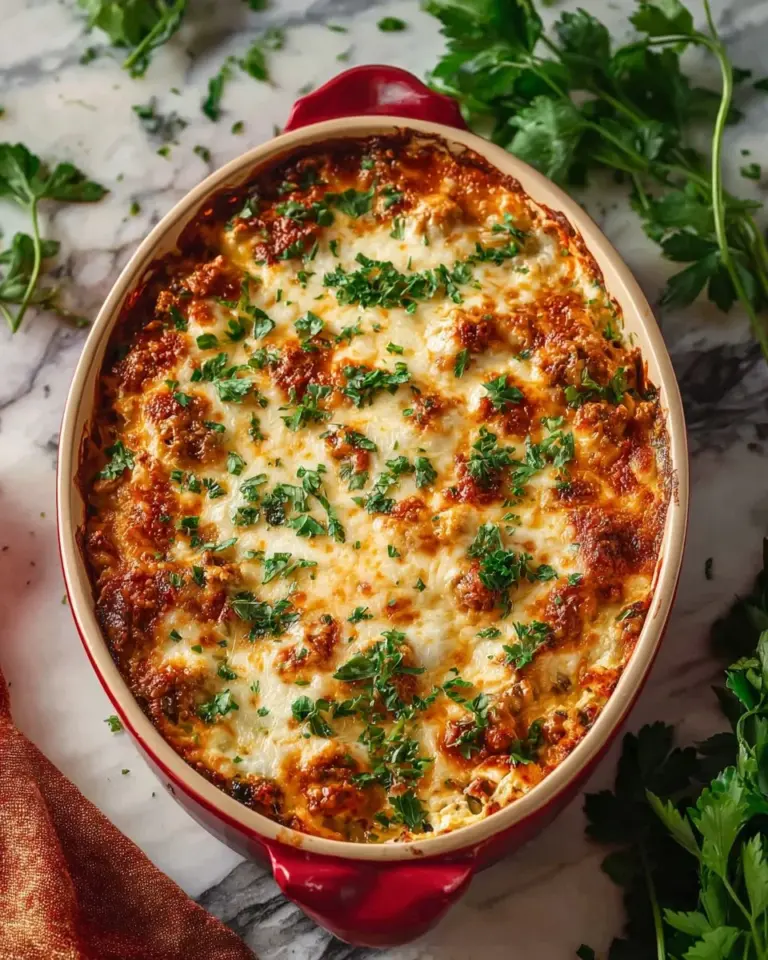 Ground Turkey Stuffed Peppers Casserole served on a plate with fresh herbs