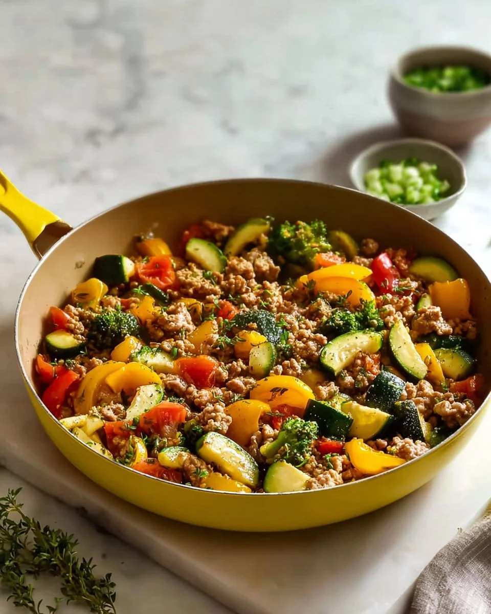 Healthy Veggie Hash with Ground Turkey