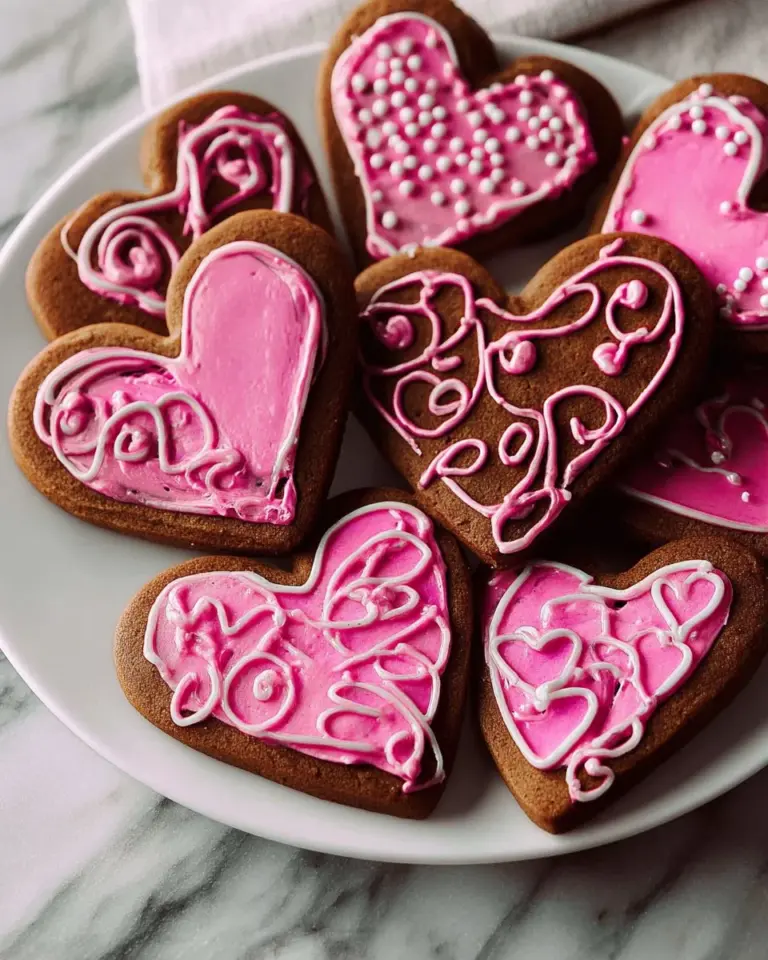 Heart-shaped chocolate sugar cookies for Valentine's Day