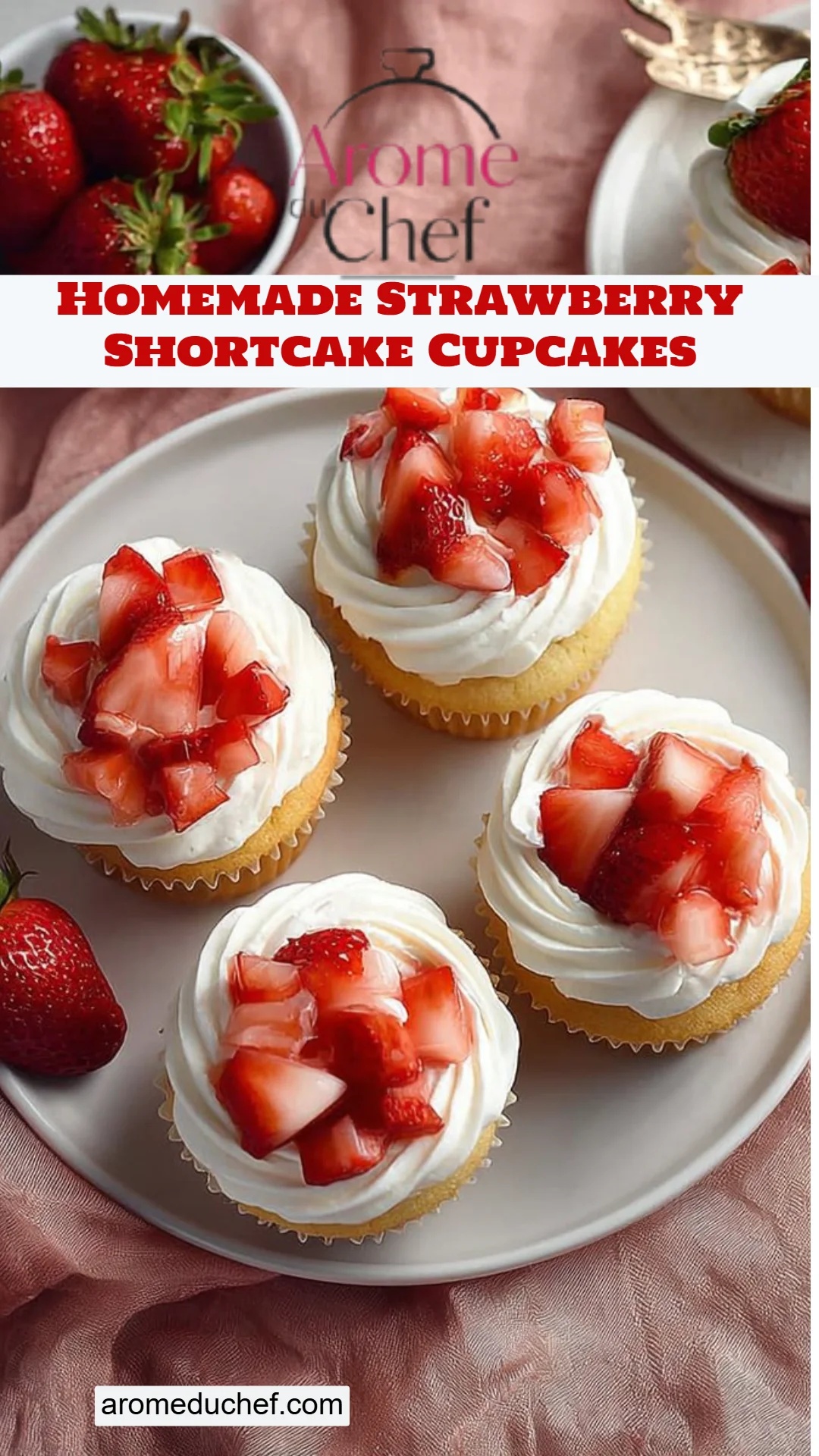 Homemade Strawberry Shortcake Cupcakes