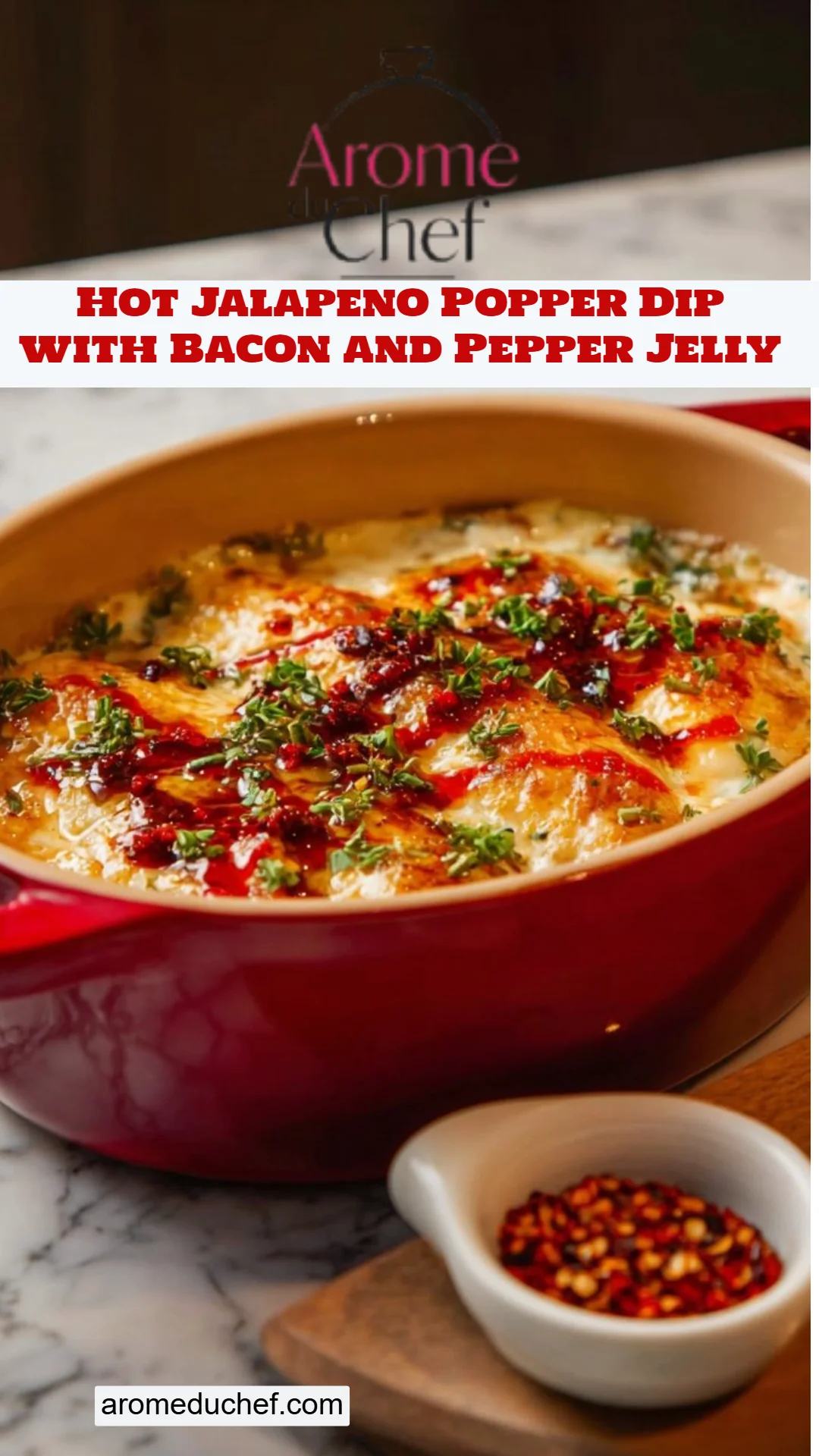 Hot Jalapeno Popper Dip with Bacon and Pepper Jelly
