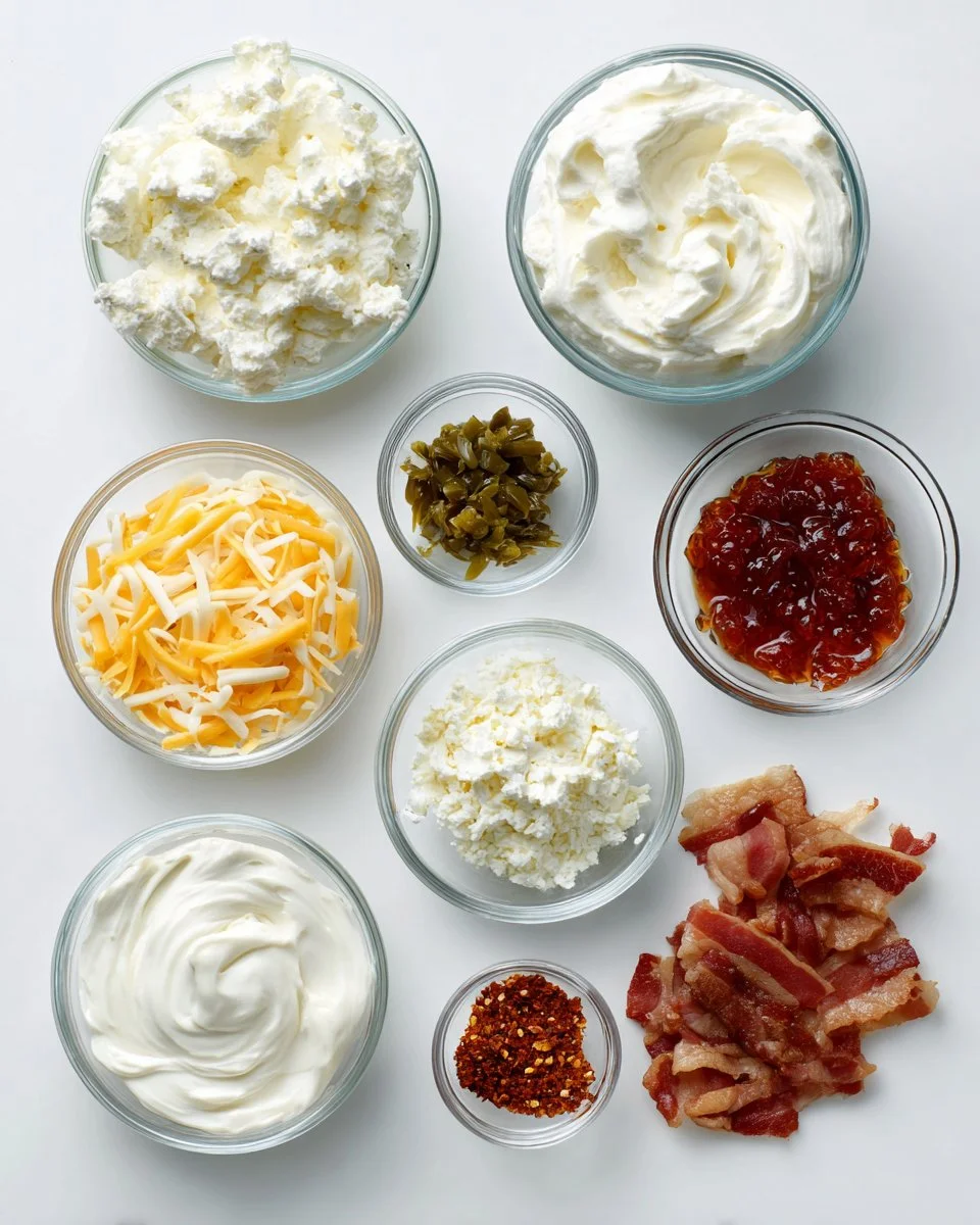 Hot Jalapeno Popper Dip with Bacon and Pepper Jelly