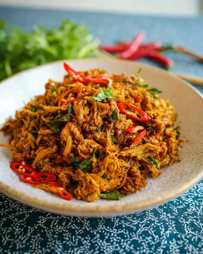 Plate of Hot Thai Tuna garnished with herbs and spices
