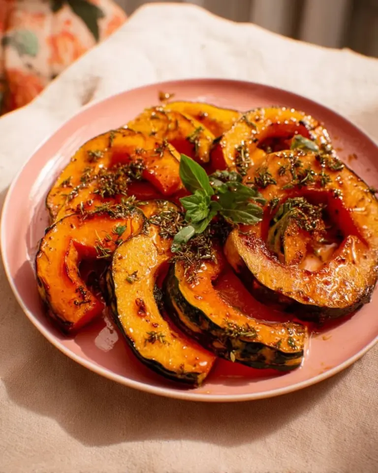 Caramel Roasted Kabocha Squash dish showcasing its rich caramelized color and texture