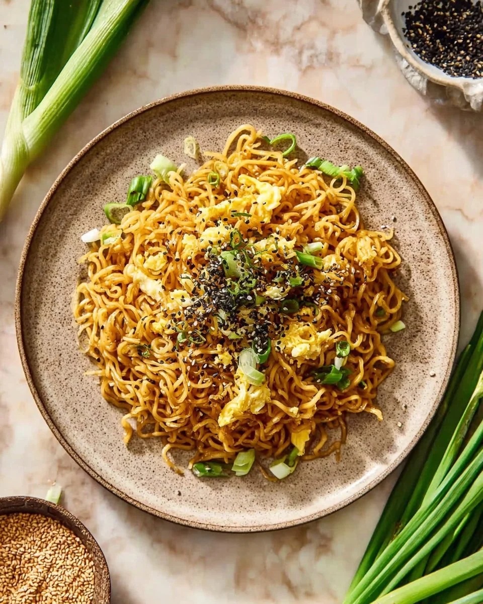 Bowl of irresistible Blackstone Ramen noodles with garnishes