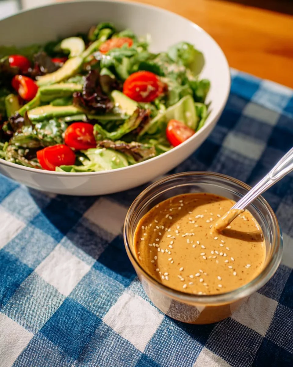 Bowl of Japanese Deep Roasted Sesame Dressing for salads and marinades