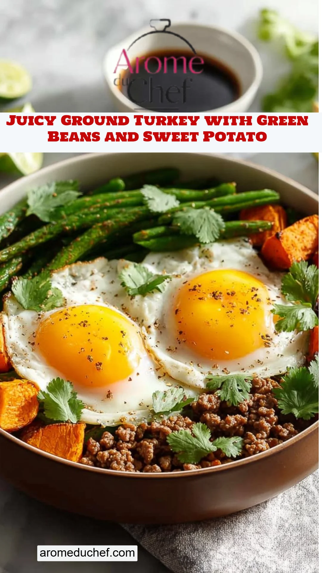 Juicy Ground Turkey with Green Beans and Sweet Potato