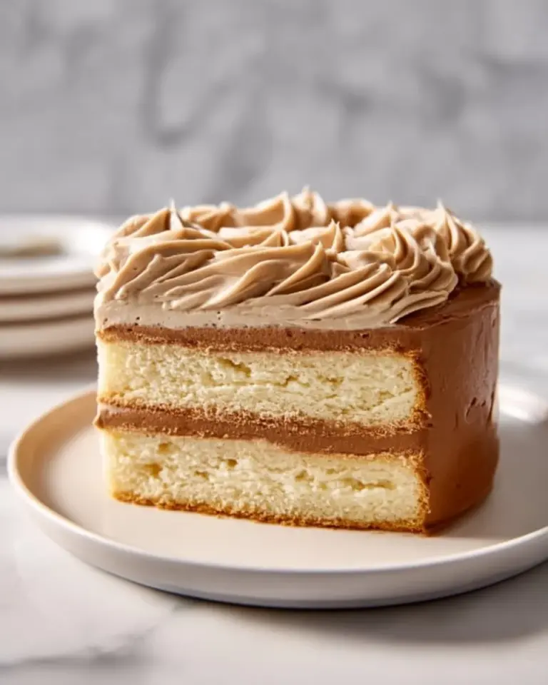 Delicious Kahlua buttercream frosting topped on a chocolate cupcake