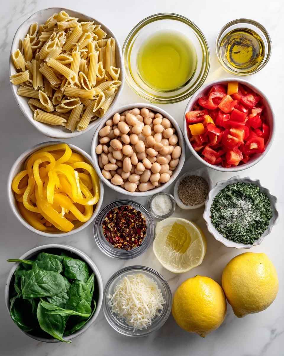 Lemon High Protein Bean Pasta Salad