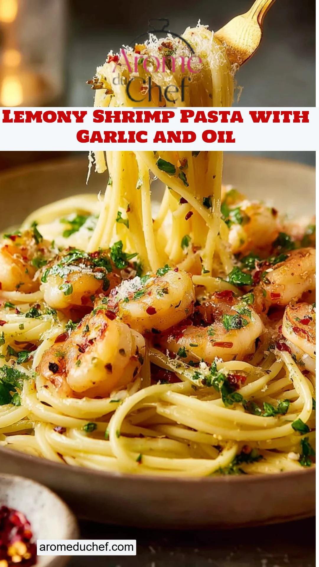 Lemony Shrimp Pasta with Garlic and Oil